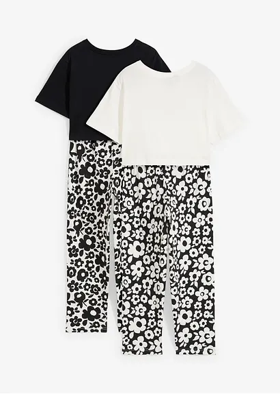 bonprix Schöne Capri Pyjama in 4-tgl. Set mit Blumen - Kinder Saisonschlussverkauf