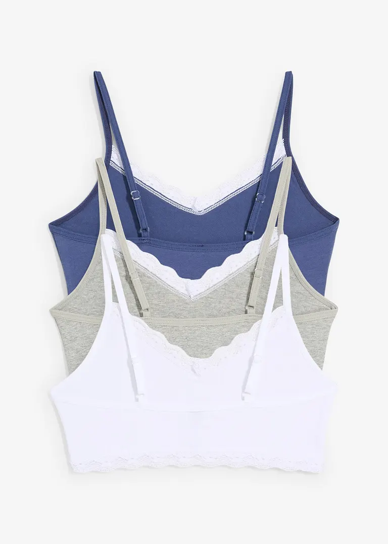 bonprix Schönes Mädchen Bustier mit Spitze in verschiedenen Farben im 3er Pack Osterangebot