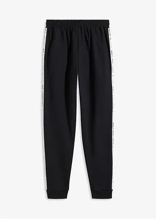 bonprix Jogginghose mit seitlichem Tape - schwarz - Kinder Valentinstagsangebot