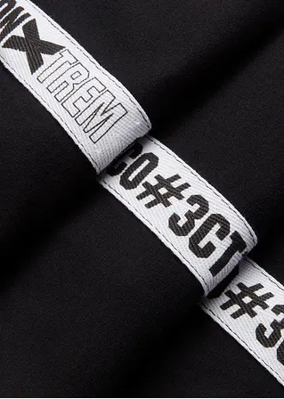 bonprix Jogginghose mit seitlichem Tape - schwarz - Kinder Valentinstagsangebot