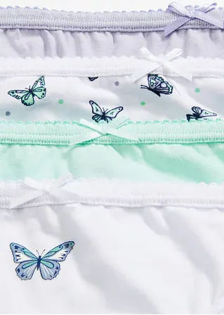 bonprix Schöner Mädchen Slip im 7er Pack. - weiß bedruckt+puderlila+mint Blitzangebot