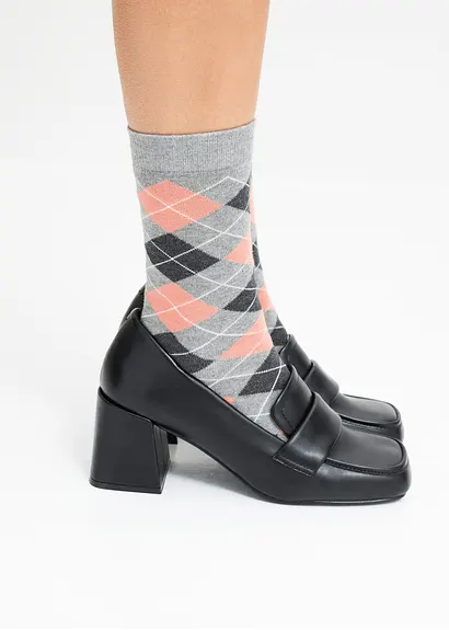 bonprix Hübsche Socken im Multipack - lachs/grau gemustert Räumungsverkauf