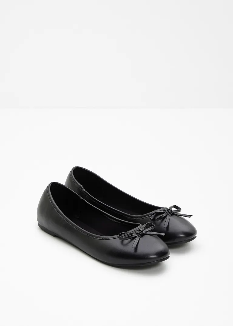 bonprix Zeitlose Ballerina mit Schleife - schwarz - Damen VIP-Rabatte
