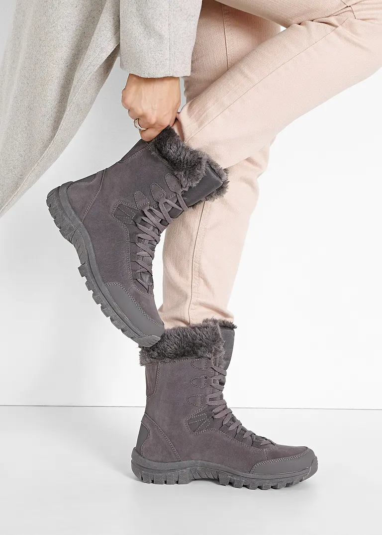 bonprix Warmer Winter Schnür Boot mit Tex-Membran - grau Discount Store für neue Produkte