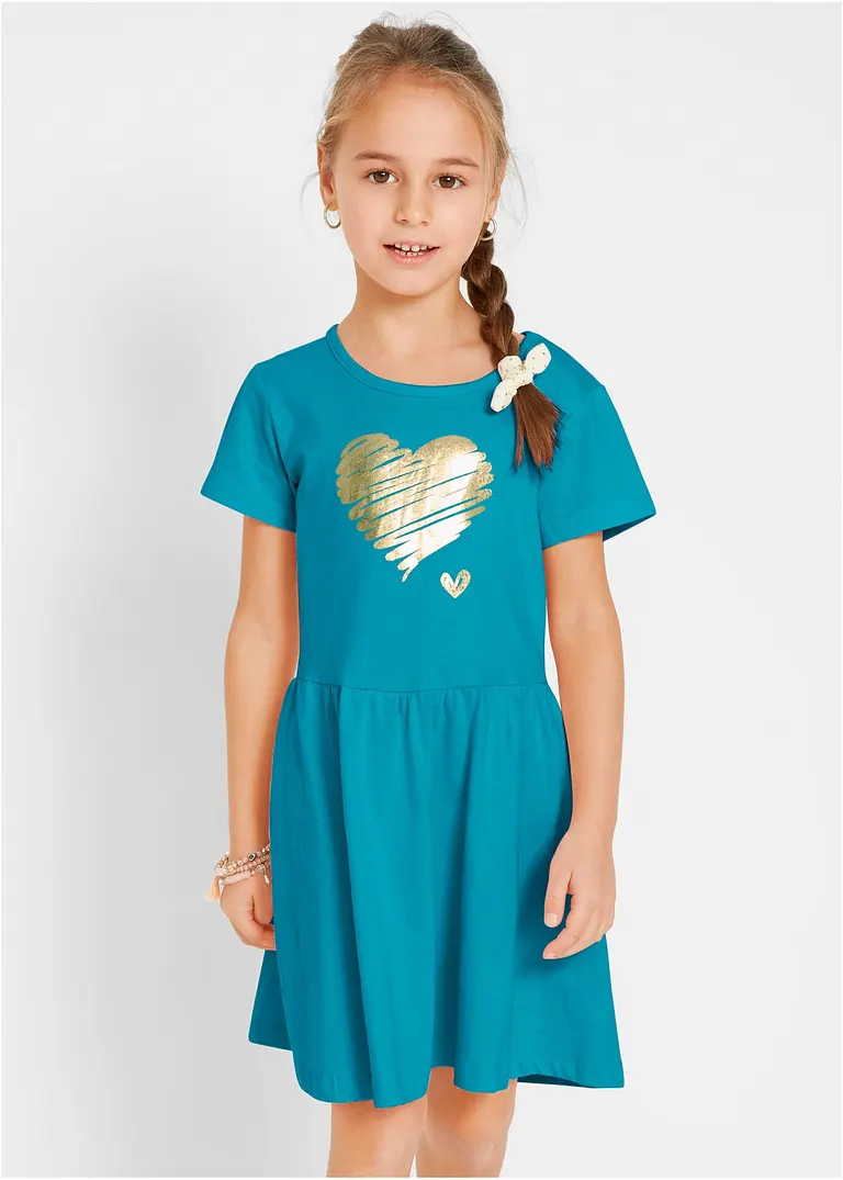 bonprix Doppelpack Mädchen Jerseykleid mit Druck - Kinder Outlet