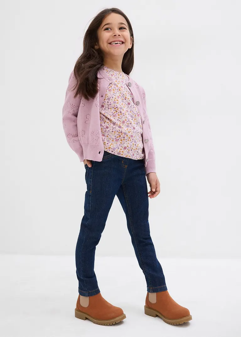 bonprix Bequeme Mädchen Jeggings - blau - Kinder im Angebot