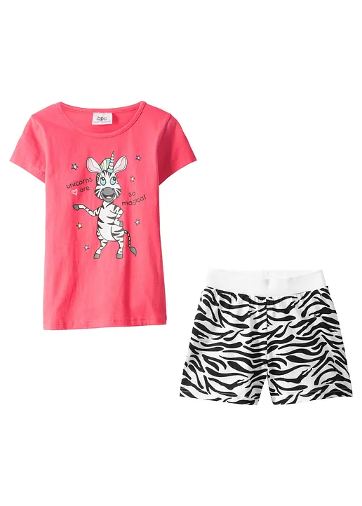 bonprix Cooler Pyjama mit witzigem Aufdruck - hellpink/weiß/schwarz Günstiger Verkauf