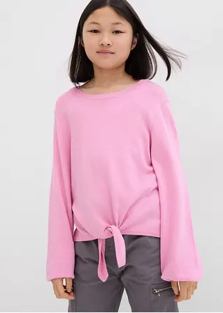bonprix Weicher Mädchen Feinstrickpullover mit Knotendetail - rosa Meist gekauft