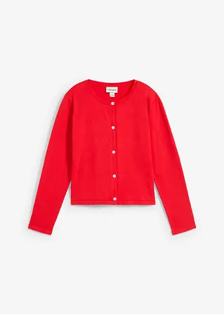 bonprix Mädchen Feinstrickjacke vielseitig kombinierbar - rot Sonderangebot