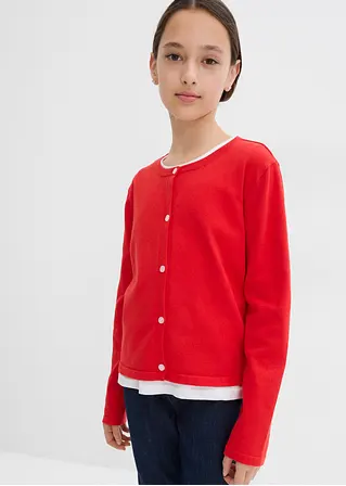 bonprix Mädchen Feinstrickjacke vielseitig kombinierbar - rot Sonderangebot