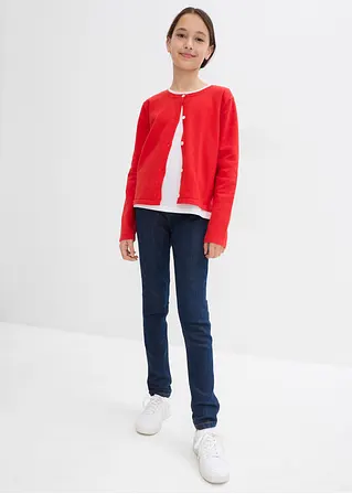 bonprix Mädchen Feinstrickjacke vielseitig kombinierbar - rot Sonderangebot