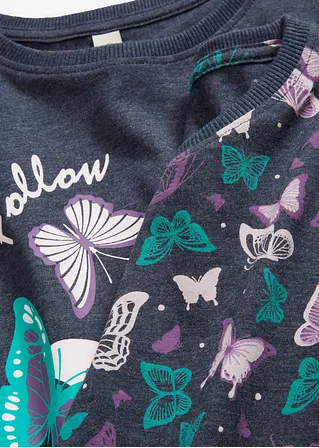 bonprix Zauberhafter Mädchen Pyjama im Doppelpack mit 2 Langarmshirt und 2 Pyjamahosen Rabatt