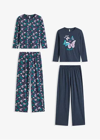 bonprix Zauberhafter Mädchen Pyjama im Doppelpack mit 2 Langarmshirt und 2 Pyjamahosen Rabatt