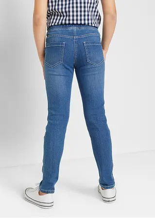 bonprix Hübsche Mädchen Jeggings mit Blumenstickerei - blau Versandkostenfrei