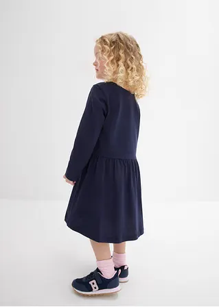 bonprix Langarm Mädchen Jerseykleid aus reiner Bio-Baumwolle - blau Online Shopping