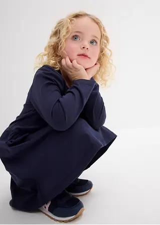 bonprix Langarm Mädchen Jerseykleid aus reiner Bio-Baumwolle - blau Online Shopping