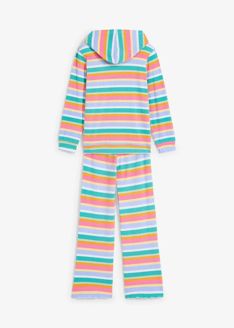 bonprix Farbenfroher 2-tgl Kinderanzug mit Kaputze aus flauschiger Rippware Cyber Monday