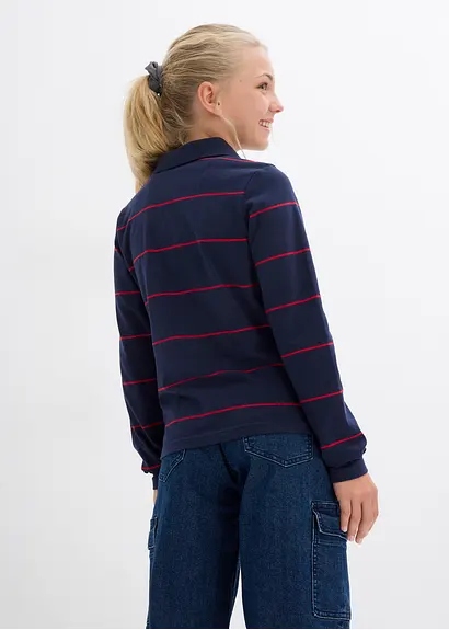 bonprix Mädchen Langarmshort aus Bio-Baumwolle - blau - Kinder Weihnachtsangebot