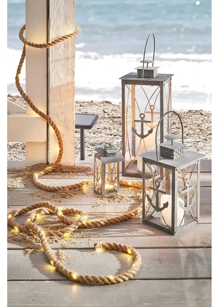 bonprix Maritime Windlichter im Laternen-Design mit Anker-Motiv - grau Wochenangebot