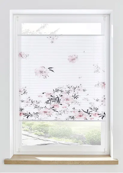 bonprix Fensterdekoration mit dezentem Blumen-Druck - weiß Klemmträger Discount Store für neue Produkte