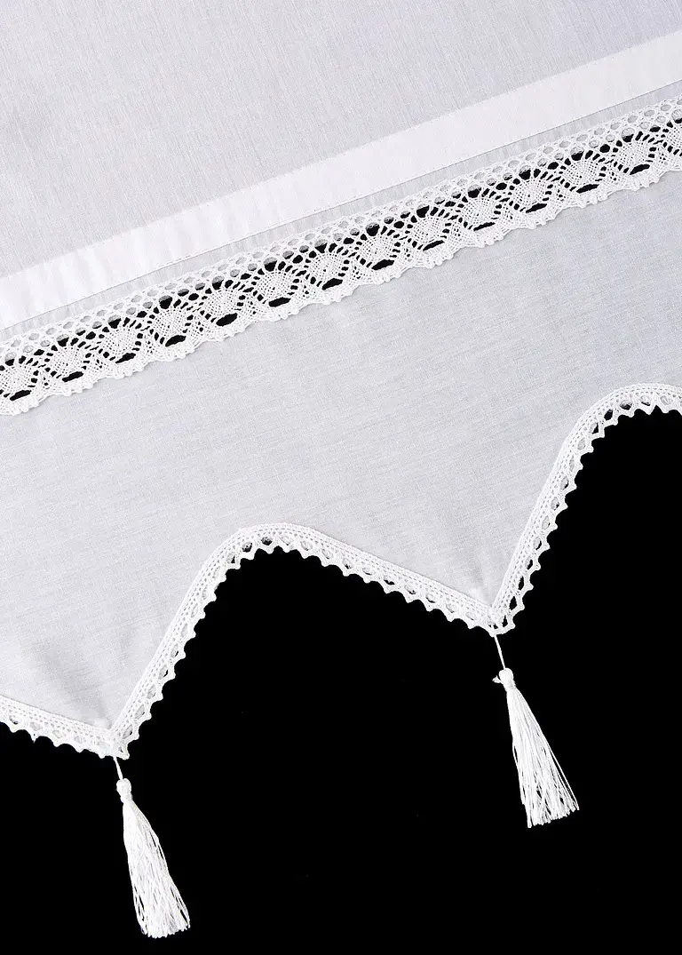 bonprix Modern und mit Häkelkante - weiß Schlaufen Fabrikladen