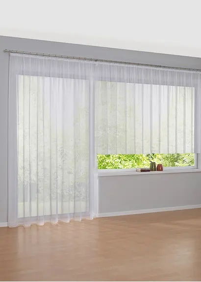 bonprix Transparenter Store in vielen Größen - weiß Kräuselband Rabatte dieses Monats