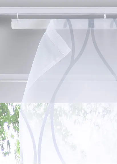 bonprix Moderner Flächenvorhang mit zartem Druck - weiß Klettschiene Günstiger Verkauf