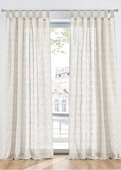 bonprix Leicht fallende Fertiggardine in Leinen-Optik - beige Schlaufen Preisnachlass