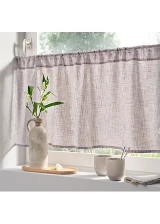 bonprix Helle Küchengardine in schlichter Leinen-Optik - grau Tunnelzug Cyber Monday