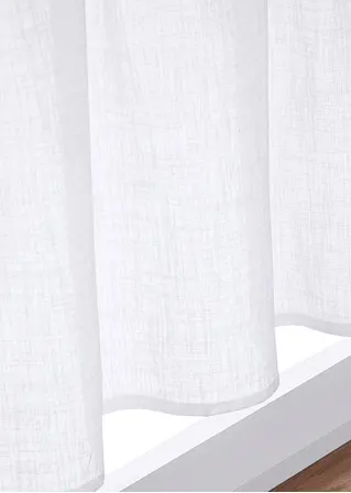 bonprix Helle Küchengardine in schlichter Leinen-Optik - weiß Tunnelzug Weihnachtsangebot