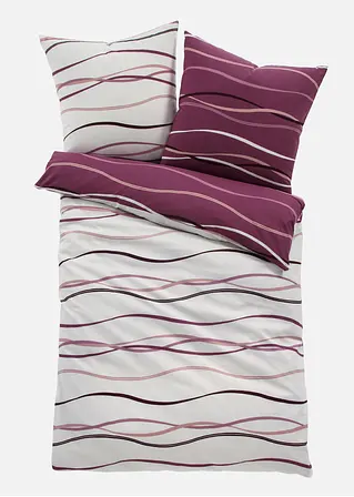 bonprix Bettwäsche mit ansprechendem Wellen-Motiv - beere Linon Top Angebot