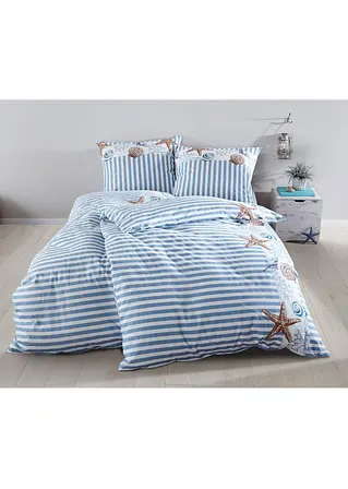 bonprix Maritimer Hingucker: Bettwäsche mit Streifen und Muscheln Kauf eins, bekomm eins gratis