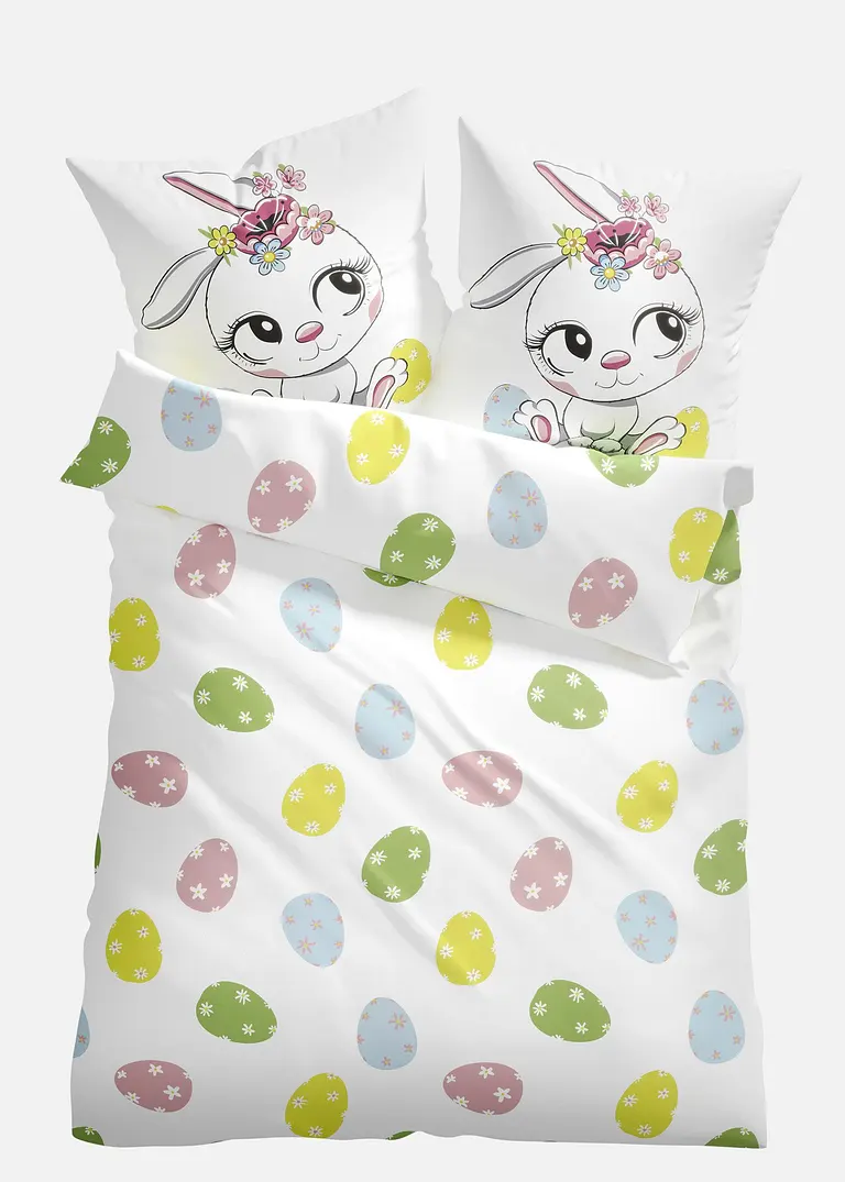 bonprix Bettwäsche mit Hase und bunten Ostereiern - bunt Baumwollgemisch Letzter Tag