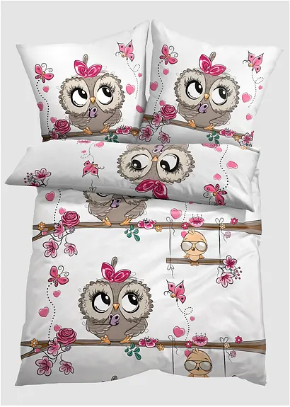 bonprix Bettwäsche mit Tiermotiv - weiss Baumwollgemisch Sonderangebot der Fabrik